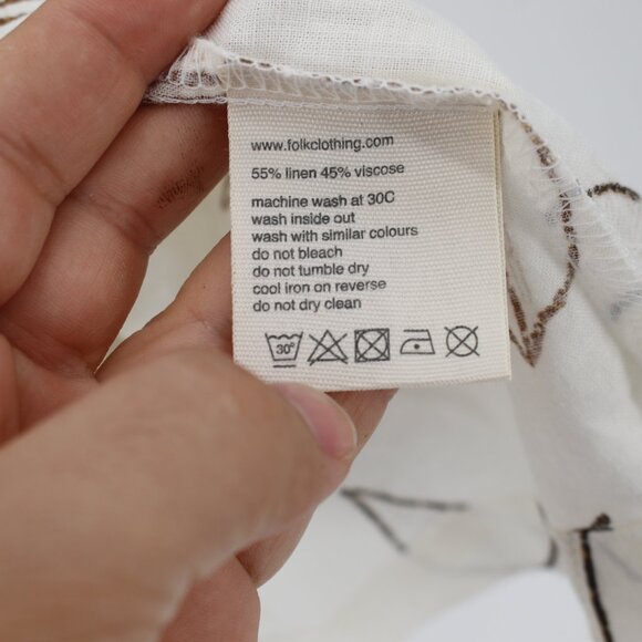 Folk White and Brown Casual Button Down Shirt - Picture 6 of 13